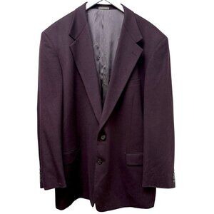 CALVIN KLEIN Luxury Mens Sport Coat Size 46L Cashmere Wool Plum Purple Blazer